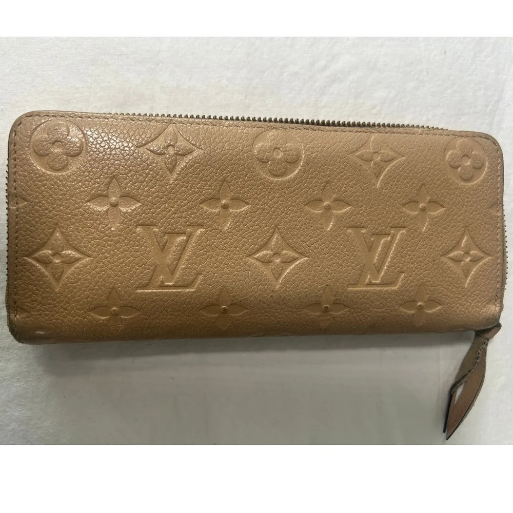 Louis Vuitton Zippy Wallet Monogram Empreinte Beige Leather M60746#963